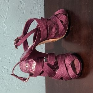 Sexy purple strappy sandals